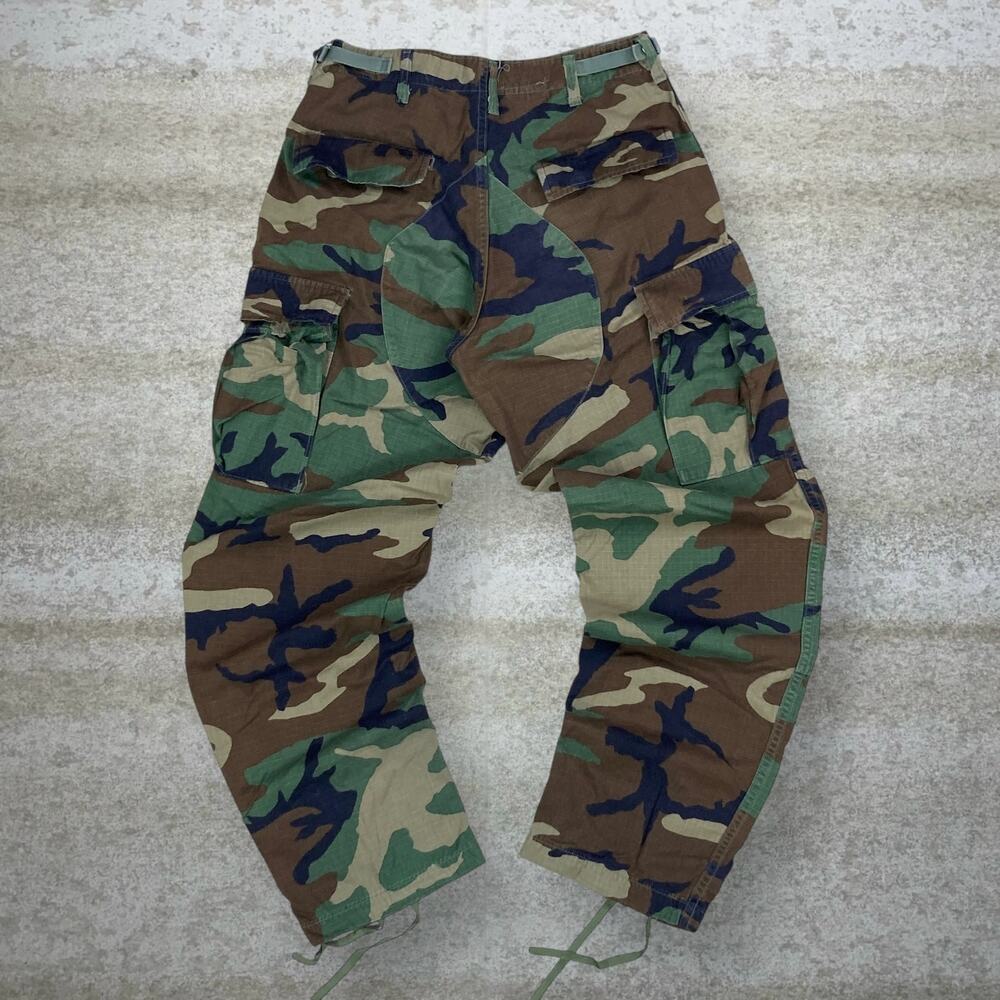 Vintage 90s Military Tactical Pants 28x30 Baggy Wide Leg Woodland Camo Small